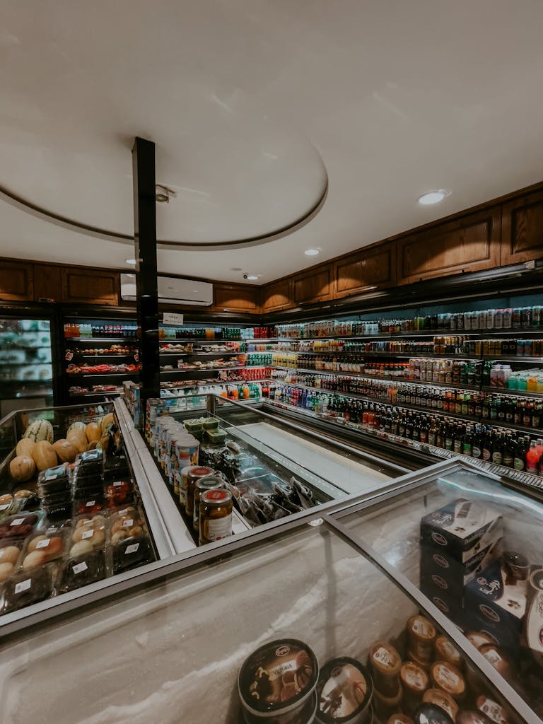 Explore the expansive interior of a contemporary store, featuring diverse merchandise displays.